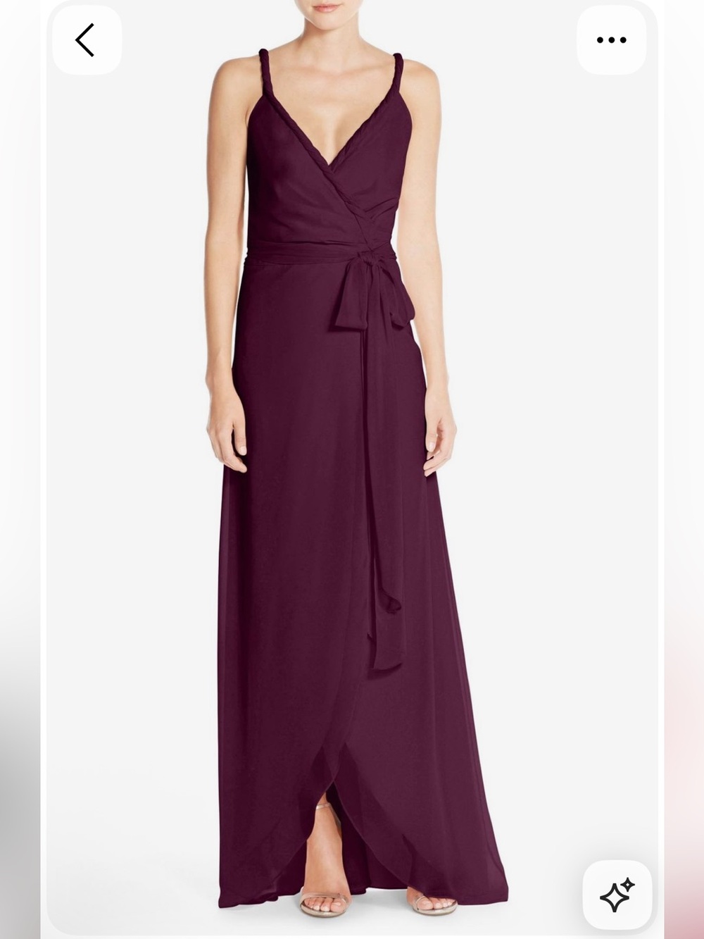 Ceremony by Joanna August Plum Braided-Strap Wrap Maxi Dress
